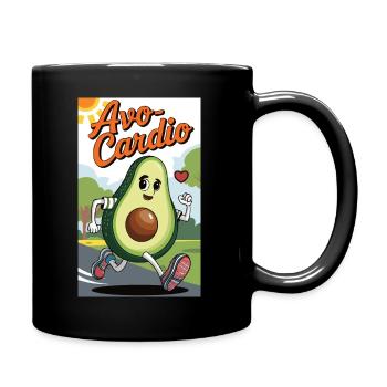 Avo-Cardio Geschenkidee Lustiges Grafikdesign - Tasse einfarbig - Schwarz - Rechts