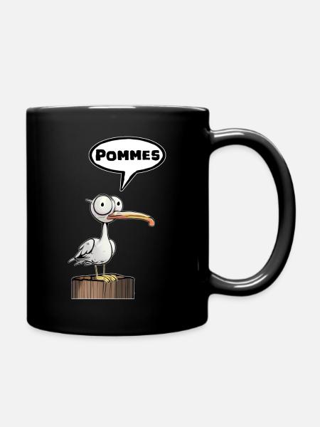 Meme Pommes lustig - Tasse einfarbig - Schwarz