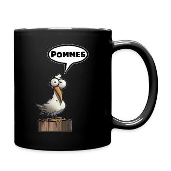 Seagull bulle de parole frites drôle drôle mème - Mug uni - noir - Droite
