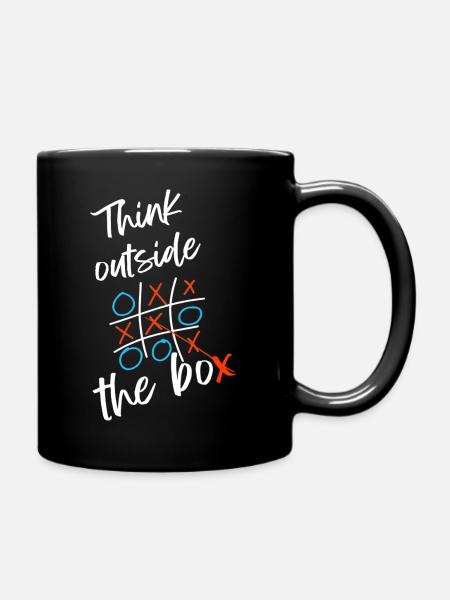 Think outside the box, tic-tac-toe - Tasse einfarbig - Schwarz