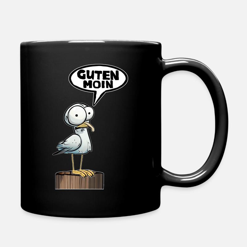 Guten Morgen Moin Möwe - Tasse einfarbig - Schwarz