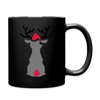 Orignal avec chapeau de Noël - Mug uni - noir - Droite