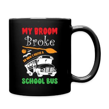 Funny Witch School Bus Driver Halloween - Full Colour Mug - black - Right