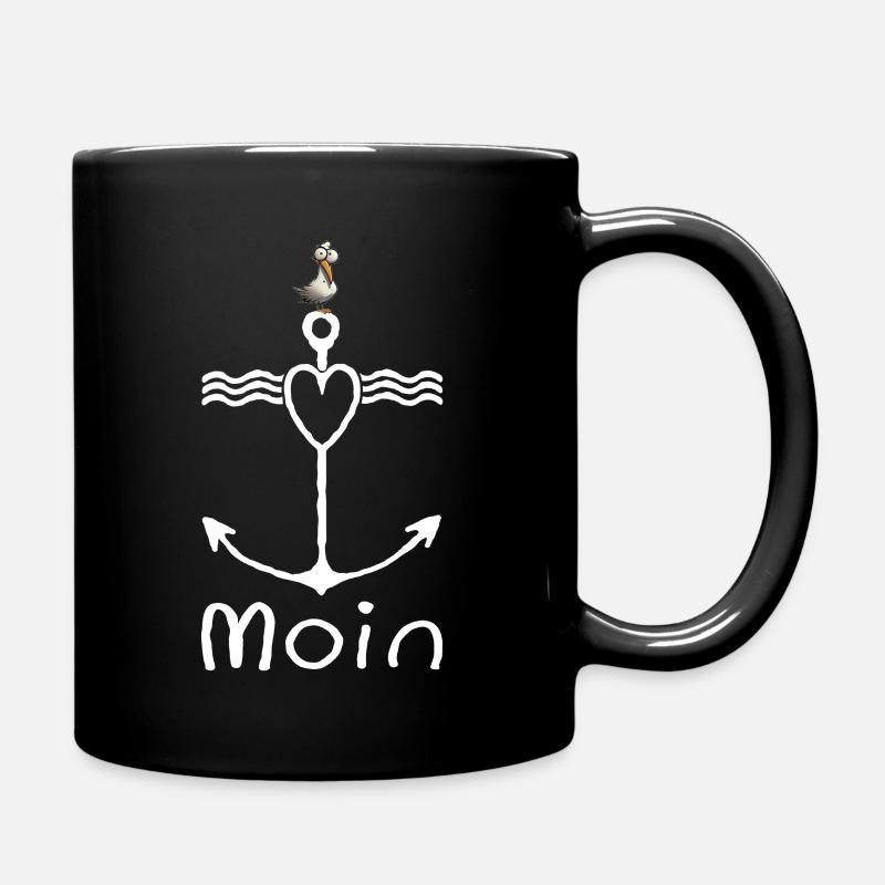 Moin Möwe Hafen Plattdeutsch Küste Norddeutschland - Tasse einfarbig - Schwarz