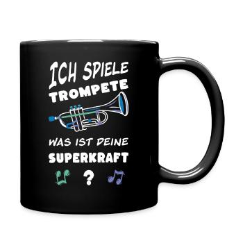 Ich spiele TROMPETE - Was ist deine SUPERKRAFT? - Tasse einfarbig - Schwarz - Rechts