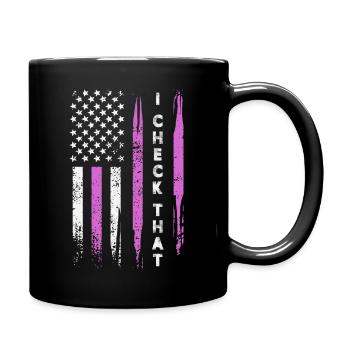 I check that usa flag Design for a nurse in usa - Tasse einfarbig - Schwarz - Rechts
