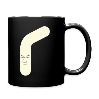 langer Kopf - Tasse einfarbig - Schwarz - Rechts