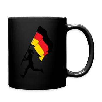 Flagge Deutschland Frau läuft - Tasse einfarbig - Schwarz - Rechts
