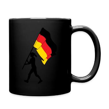 Flagge Deutschland Frau zu Fuß - Tasse einfarbig - Schwarz - Rechts