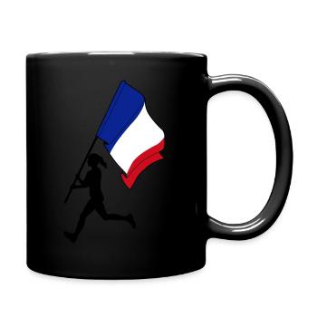 Drapeau France Femme Running - Mug uni - noir - Droite