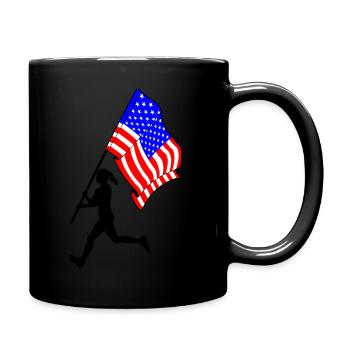 Porte-drapeau usa femme harlopen - Mug uni - noir - Droite
