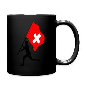 Drapeau Suisse Homme Courir - Mug uni - noir - Droite