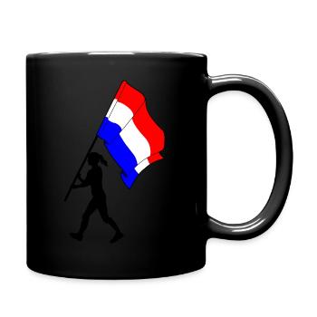 Flag Netherlands woman walking - Full Colour Mug - black - Right