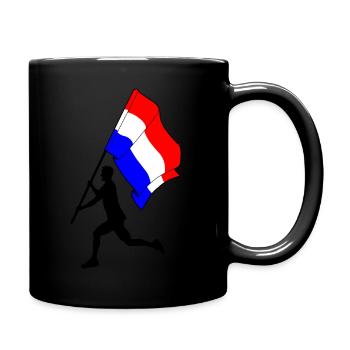 Flag Netherlands man running - Full Colour Mug - black - Right