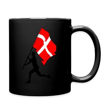 Denmark Flag Man Running - Full Colour Mug - black - Right