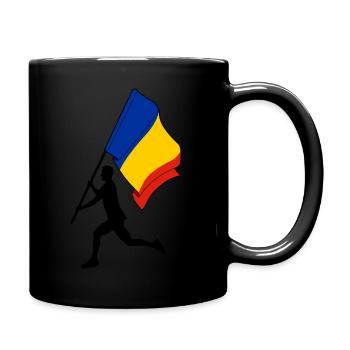 Drapeau Roumanie homme courant - Mug uni - noir - Droite