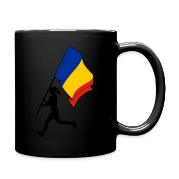 Drapeau Roumanie femme course - Mug uni - noir - Droite