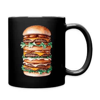 Design de burger XXL – pour les vrais gourmets et Burger-F - Mug uni - noir - Droite