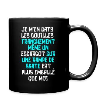 bats les couilles, escargot sur une rampe de skate - Mug uni - noir - Droite