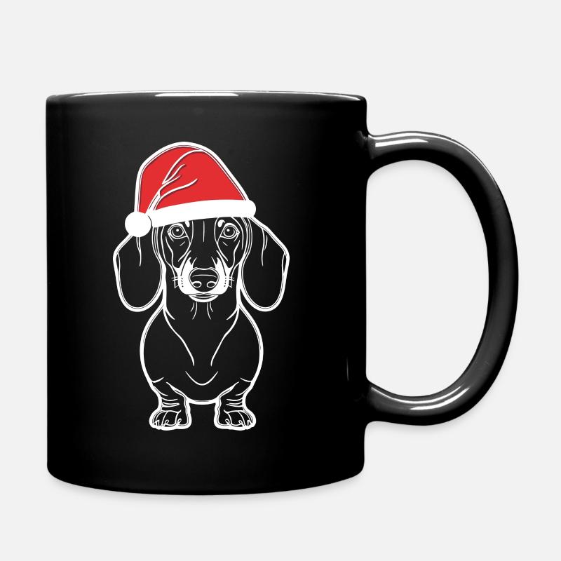 Teckel pour Noël, Lineart - Mug uni - noir