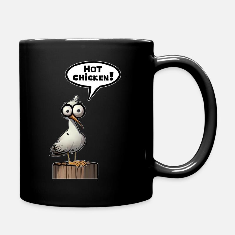 Seagull Speech Bubble Hot Chicken - Mug uni - noir