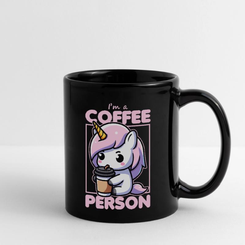 Ich bin ein Kaffeemensch Einhorn Tasse einfarbig