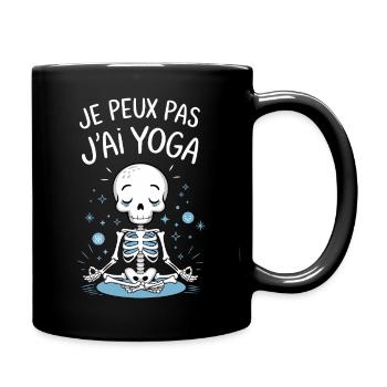 J'peux pas j'ai yoga - Mug uni - noir - Droite