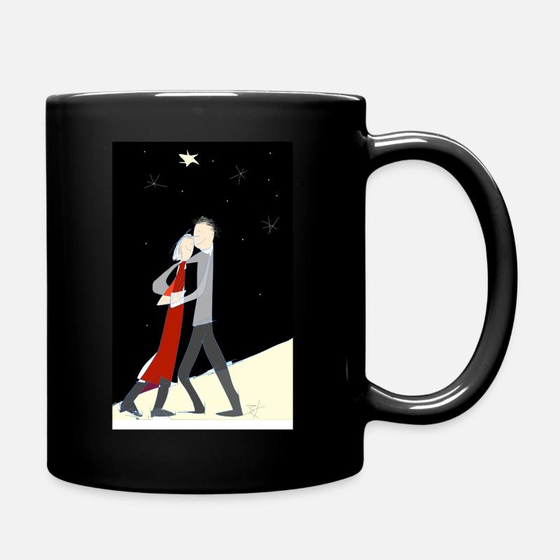 Couple d’amoureux dansant au clair de lune, romance - Mug uni - noir