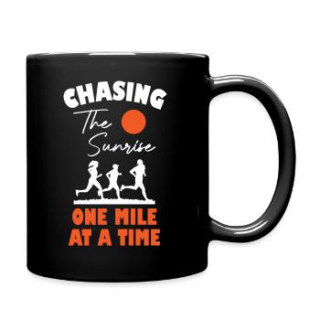 Running Chasing The Sunrise - Full Colour Mug - black - Right