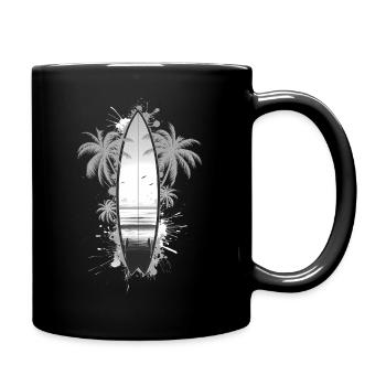 Surfbrett Skizze - Tasse einfarbig - Schwarz - Rechts