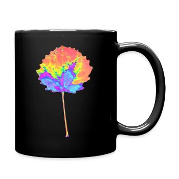 Arbre - Feuille ronde - Nature colorée - Mug uni - noir - Droite