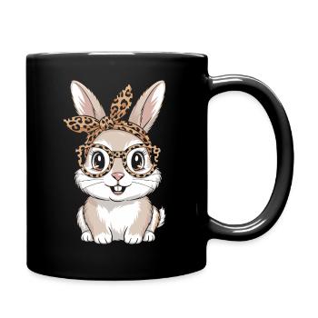 Süßes Kaninchen Ostern Leopard Jahr des Kaninchens - Tasse einfarbig - Schwarz - Rechts