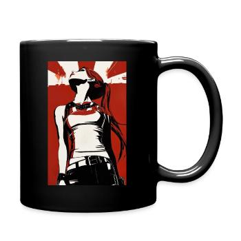 Anime Art | Young Woman - Tasse einfarbig - Schwarz - Rechts