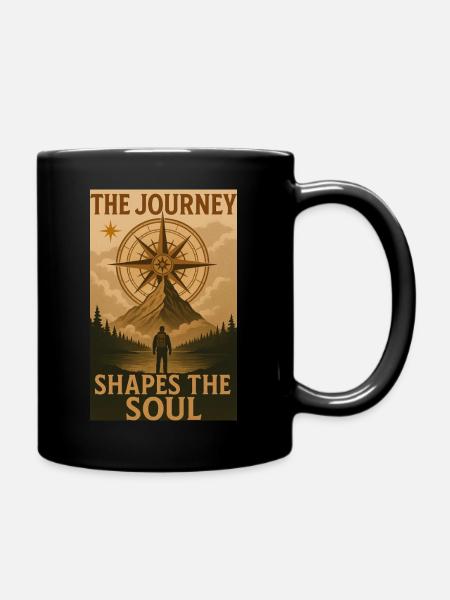 The Journey Shapes The Soul | cooles Design - Tasse einfarbig - Schwarz