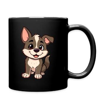 Mein Herz gehört meinem Hund - Tasse einfarbig - Schwarz - Rechts