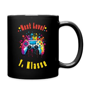 EINSCHULUNG - Next Level: 1. Klasse - Schulkind - Tasse einfarbig - Schwarz - Rechts