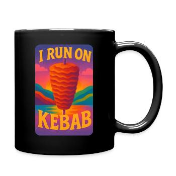 I Run on Kebab Funny Doner Kebab Lovers - Full Colour Mug - black - Right