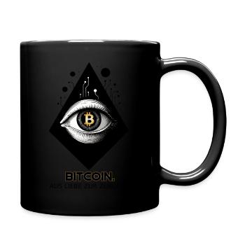 Bitcoin! Aus Liebe zur Zukunft. - Tasse einfarbig - Schwarz - Rechts