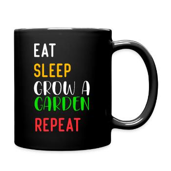 Eat Sleep Grow a garden Repeat - Full Colour Mug - black - Right