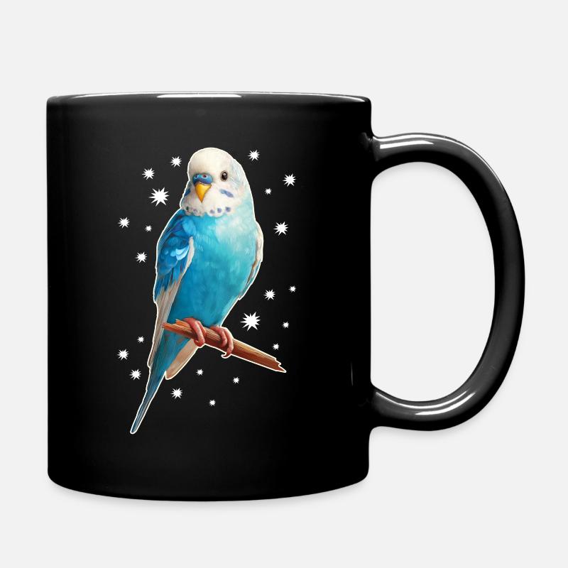 Wellensittich Sterne - Tasse einfarbig - Schwarz