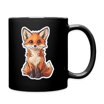 Fuchs - Tasse einfarbig - Schwarz - Rechts