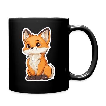 Fuchs - Tasse einfarbig - Schwarz - Rechts