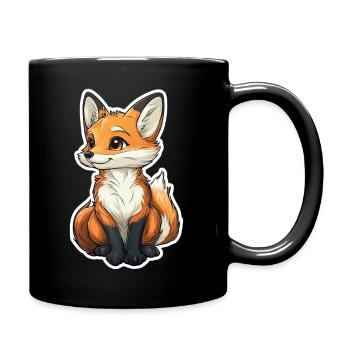 Fuchs - Tasse einfarbig - Schwarz - Rechts