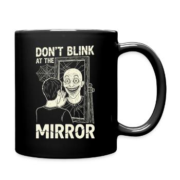 Horror Motiv Spiegelbild - Tasse einfarbig - Schwarz - Rechts