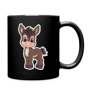 Esel - Tasse einfarbig - Schwarz - Rechts
