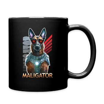 Futuristic Maligator Dog with Glasses - Full Colour Mug - black - Right