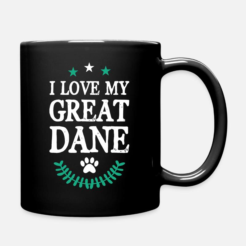 Ich liebe meine Deutsche Dogge - Tasse einfarbig - Schwarz