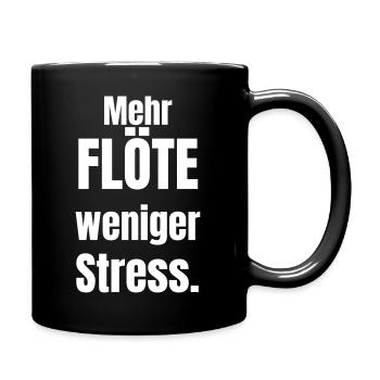 Plus de flûte, moins de stress - Mug uni - noir - Droite