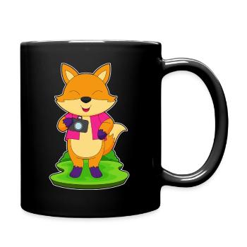 Fuchs Fotograf Kamera - Tasse einfarbig - Schwarz - Rechts