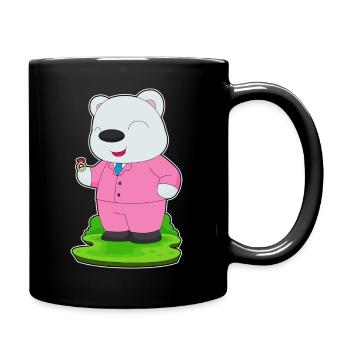 Eisbär Bräutigam Ehering Hochzeit - Tasse einfarbig - Schwarz - Rechts